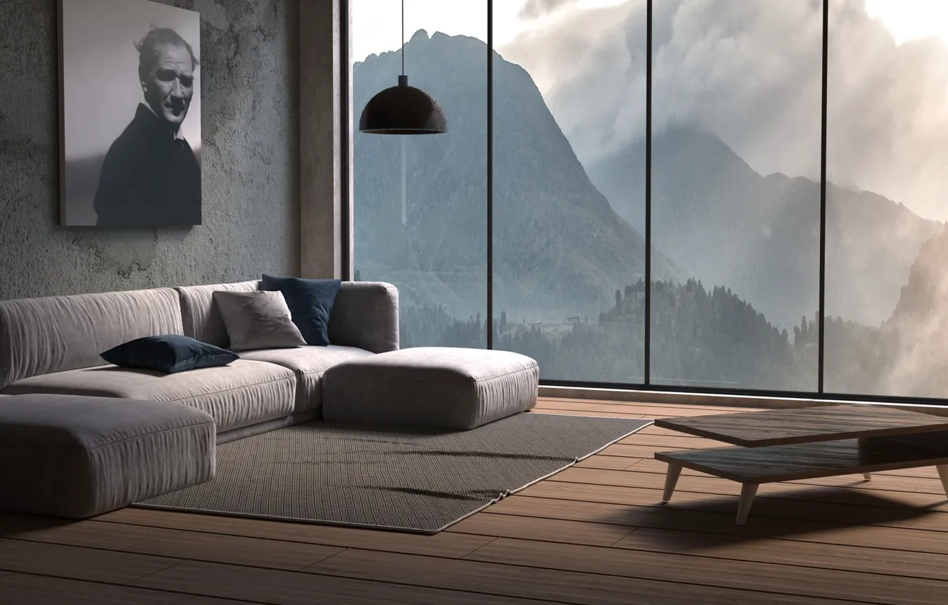 Photo wallpaper interior, sofa, Turkey, living room, Dogukan Erkal