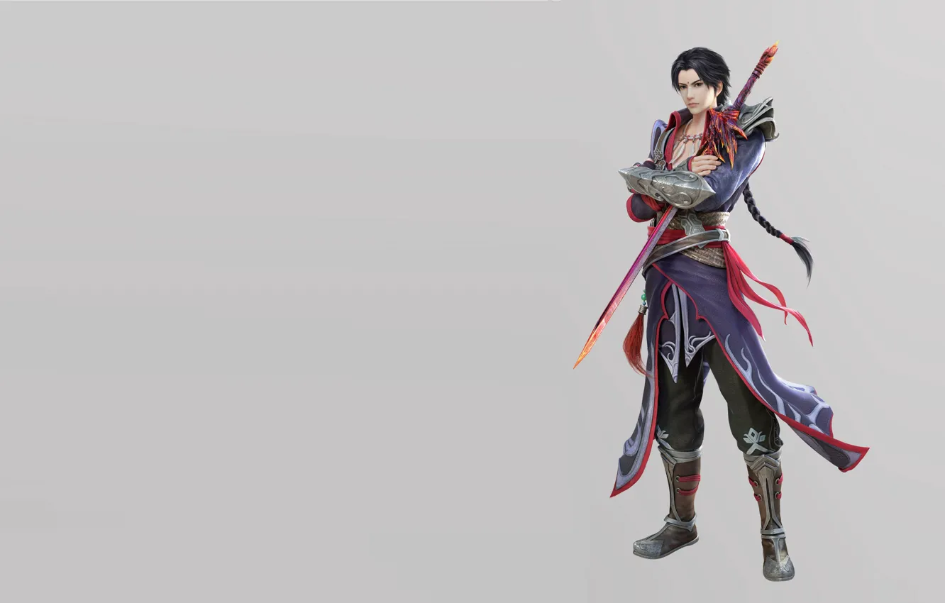 Photo wallpaper warrior, fantasy, art, Moky lin, 3D Chatacter