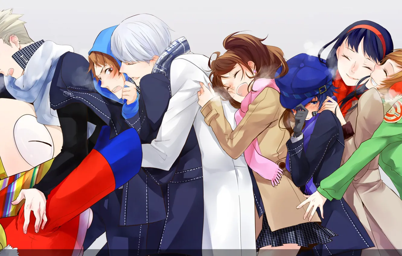 Photo wallpaper the game, anime, art, friends, characters, Persona 4, Person 4
