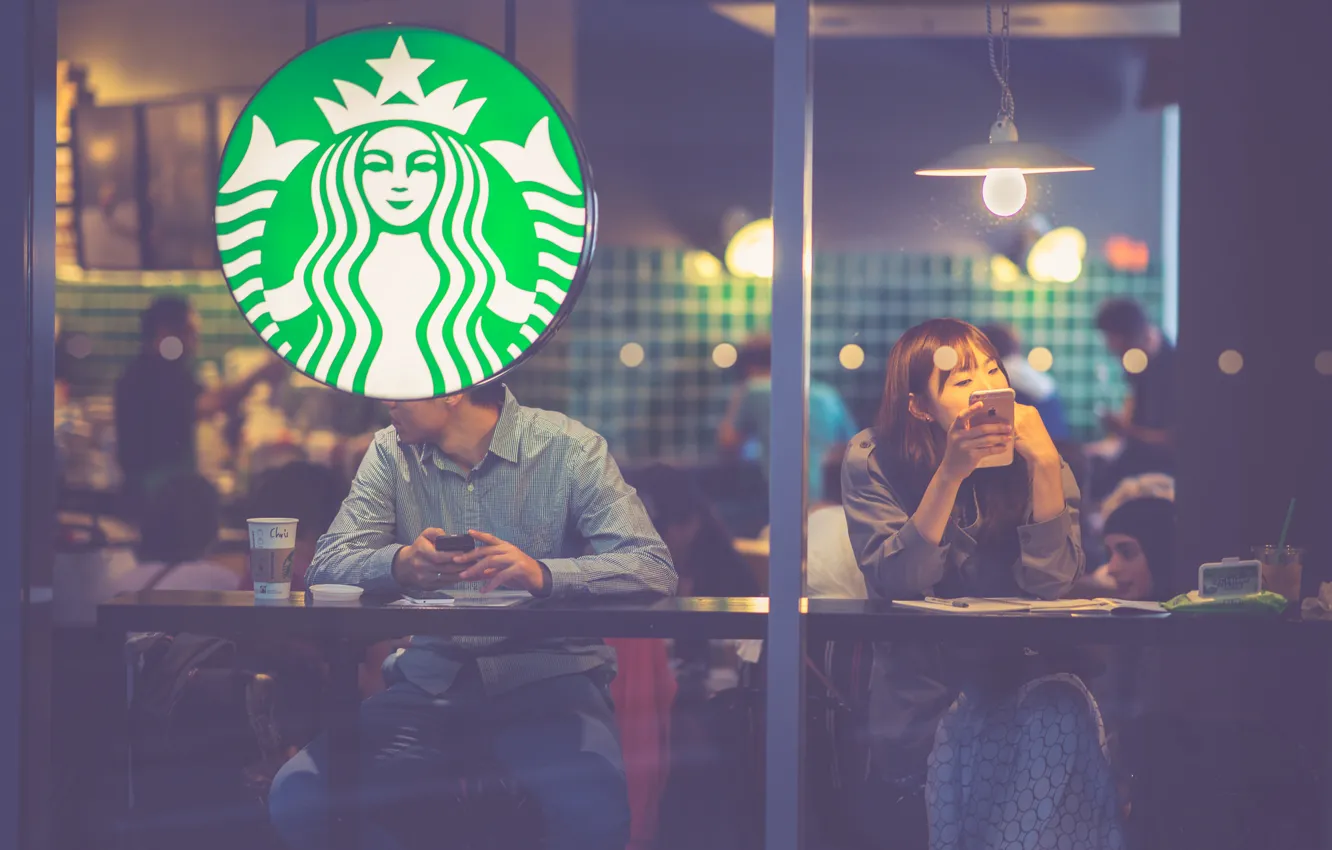 Photo wallpaper iPhone, glass, Sony, people, Matte, coffee, starbucks, arabica