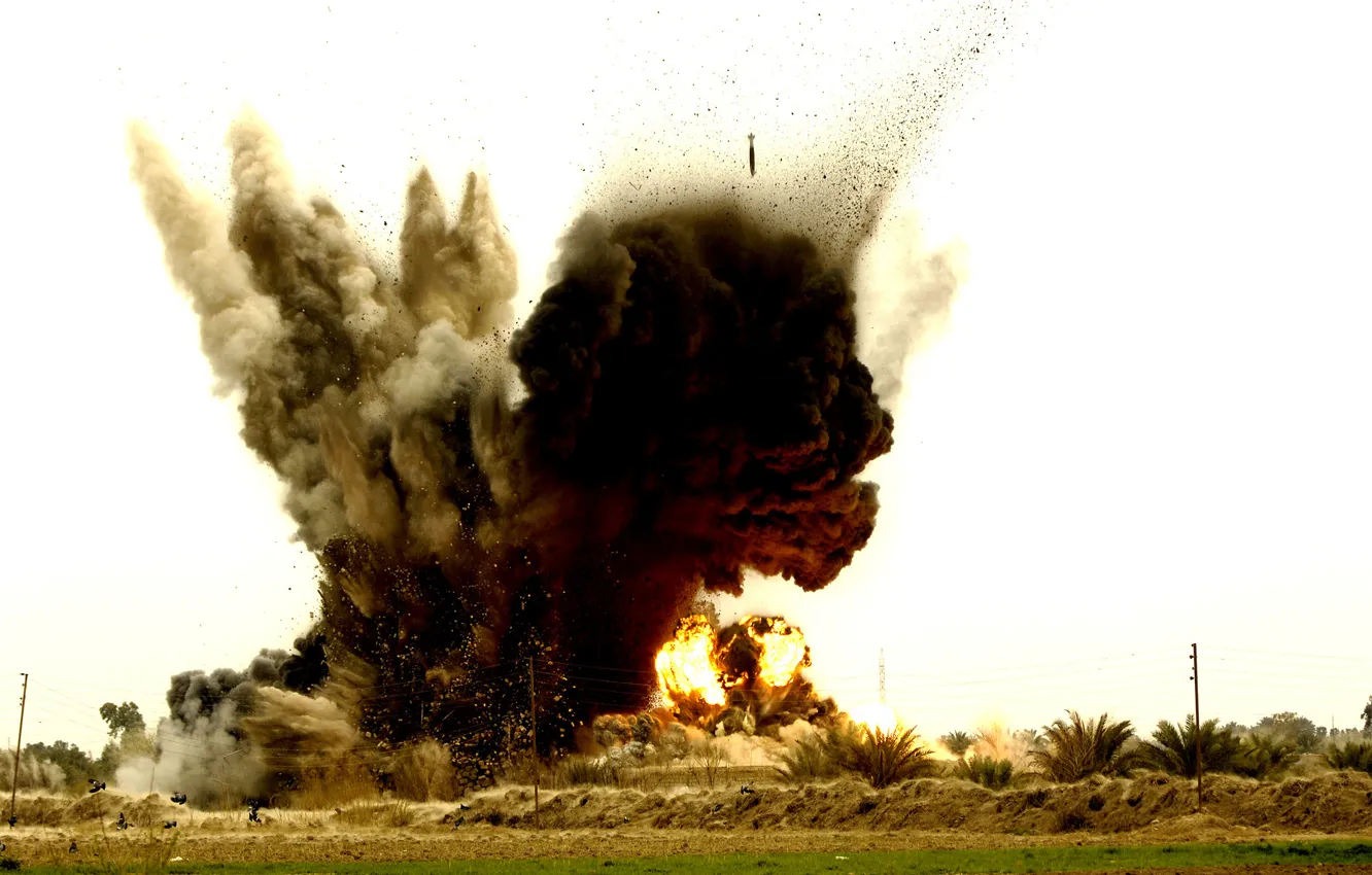 Photo wallpaper the explosion, bomb, airstrike