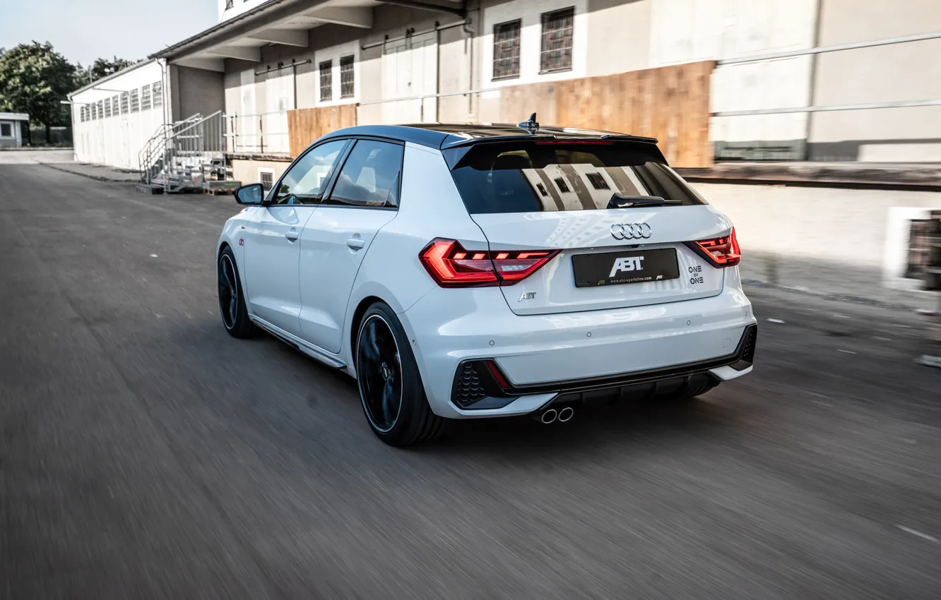 Photo wallpaper Audi, speed, rear view, hatchback, ABBOT, audi A1, 2019