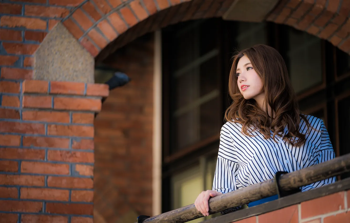 Photo wallpaper girl, Asian, cutie, bokeh