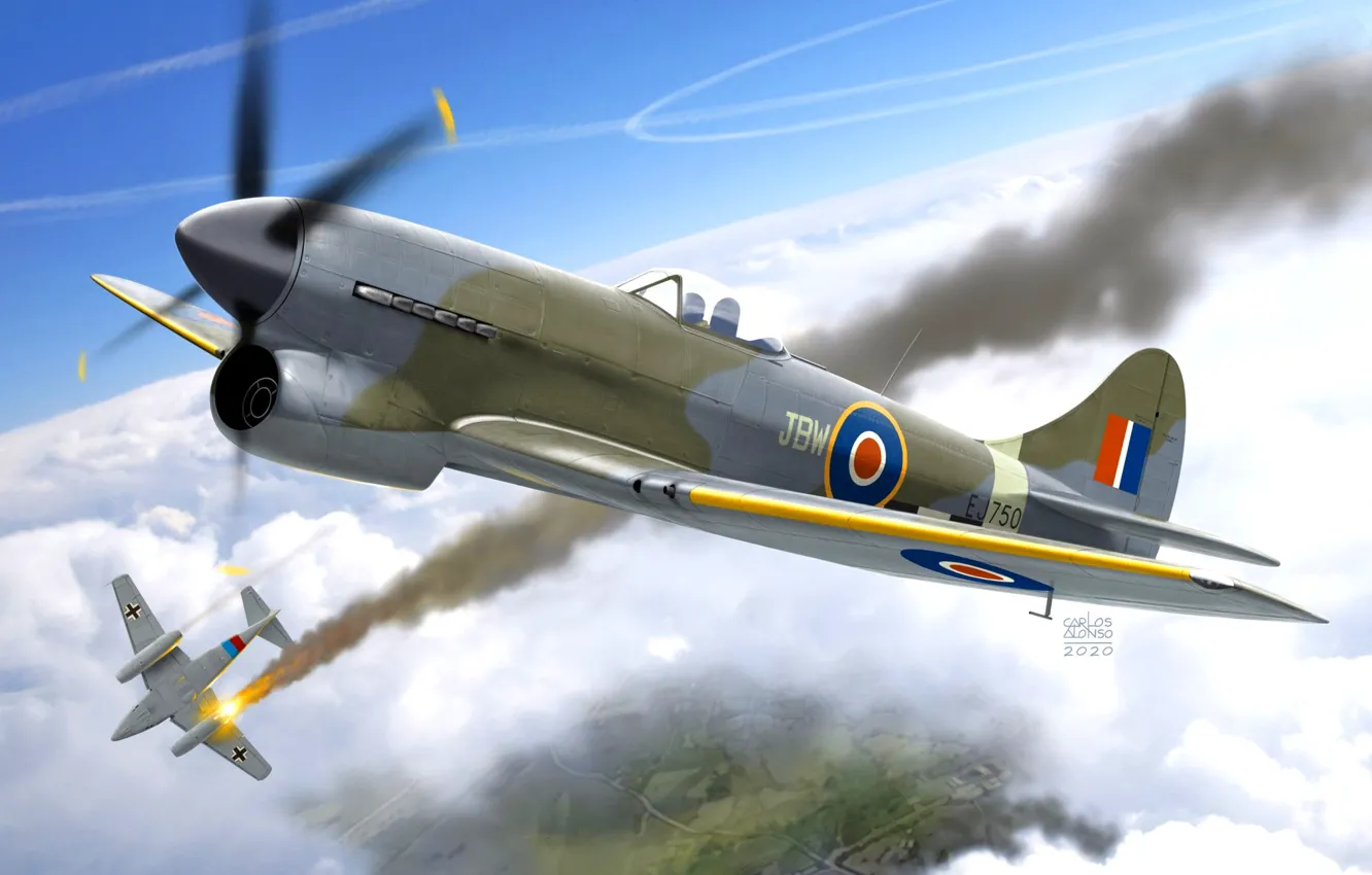 Photo wallpaper RAF, Tempest, The second World war, Hawker Tempest Mk.V, Combat Fighter