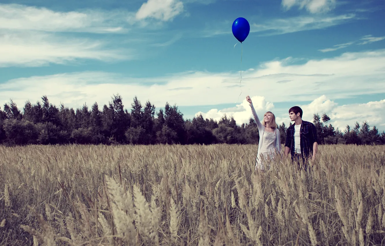 Photo wallpaper field, balls, photo