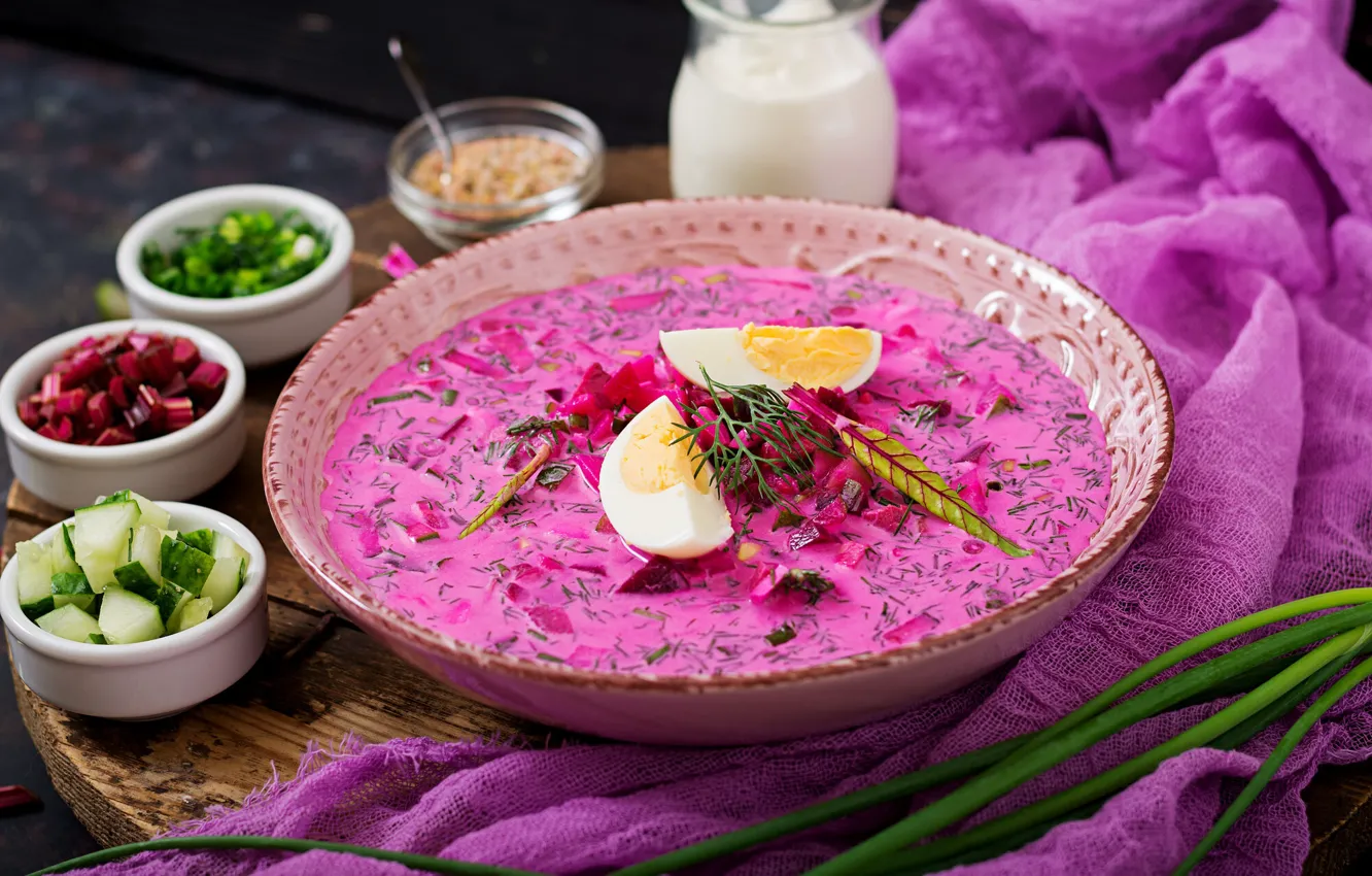 Photo wallpaper eggs, plate, vegetables, beetroot