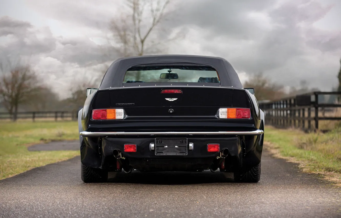 Photo wallpaper Black, Rear view, Aston Martin V8 Vantage Volante