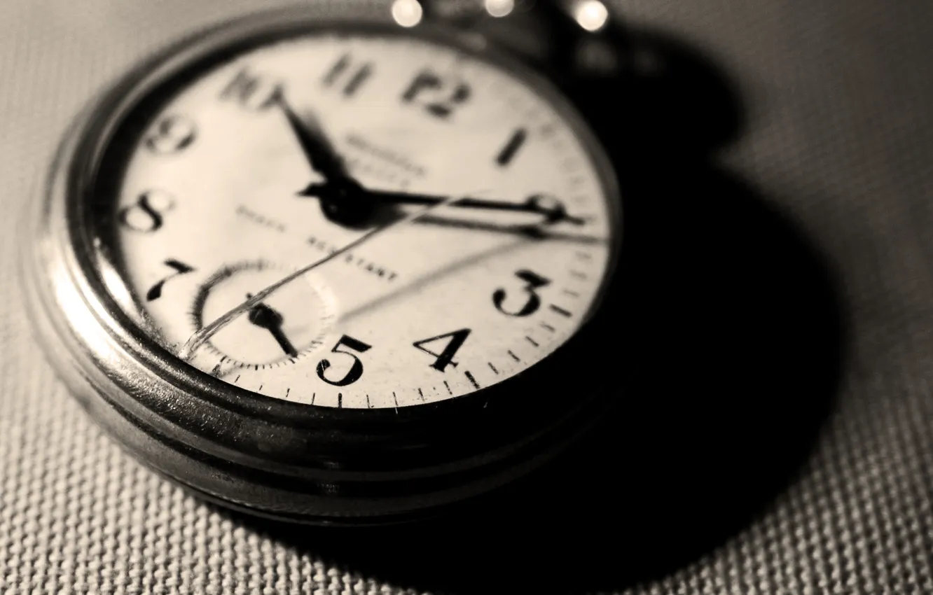 Photo wallpaper macro, time, old, arrows, watch, the course