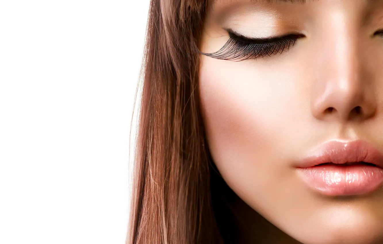 Photo wallpaper girl, eyelashes, model, makeup, Anna Subbotina