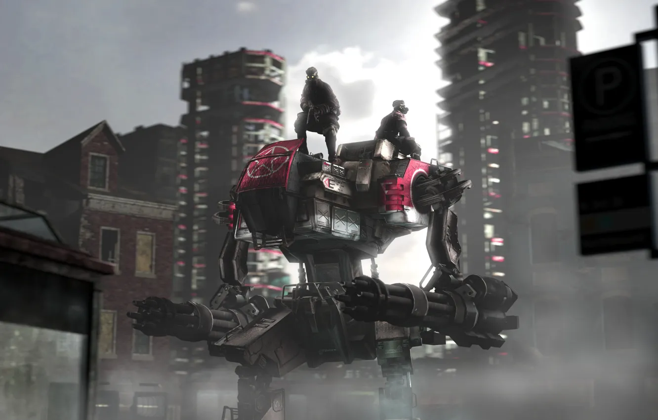 Photo wallpaper the city, transport, building, Titan, The Patrol