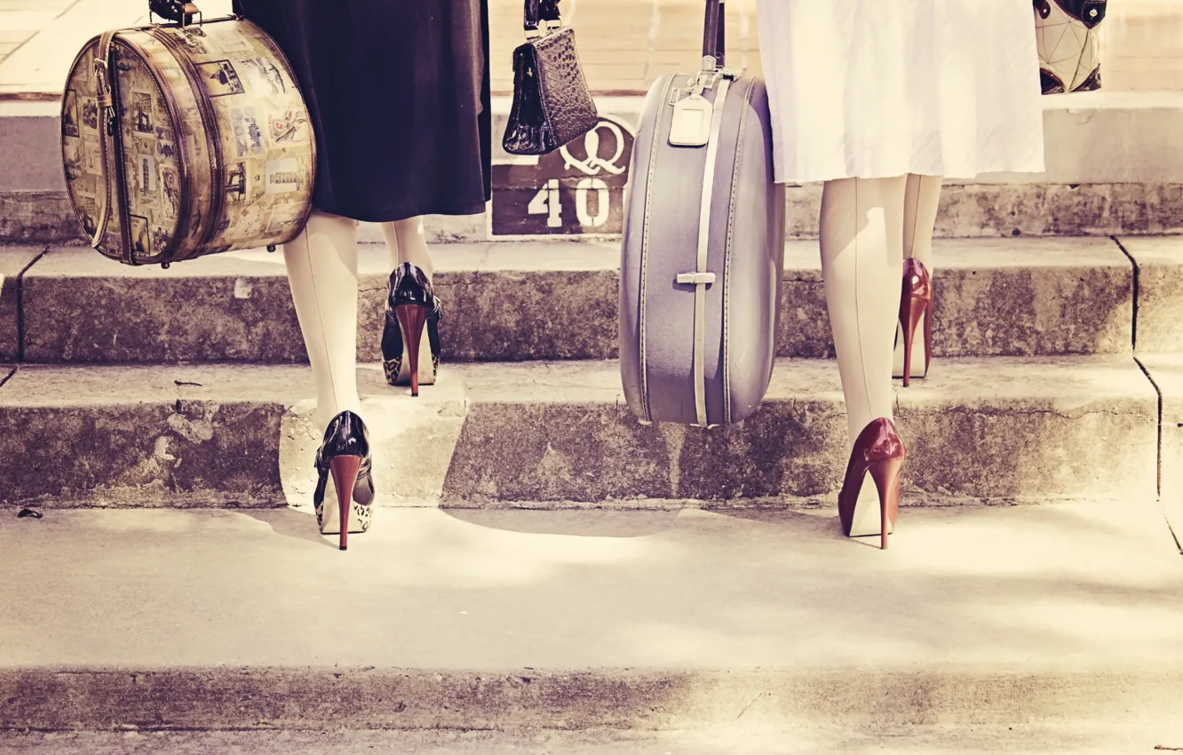 Photo wallpaper retro, shoes, heels, vintage