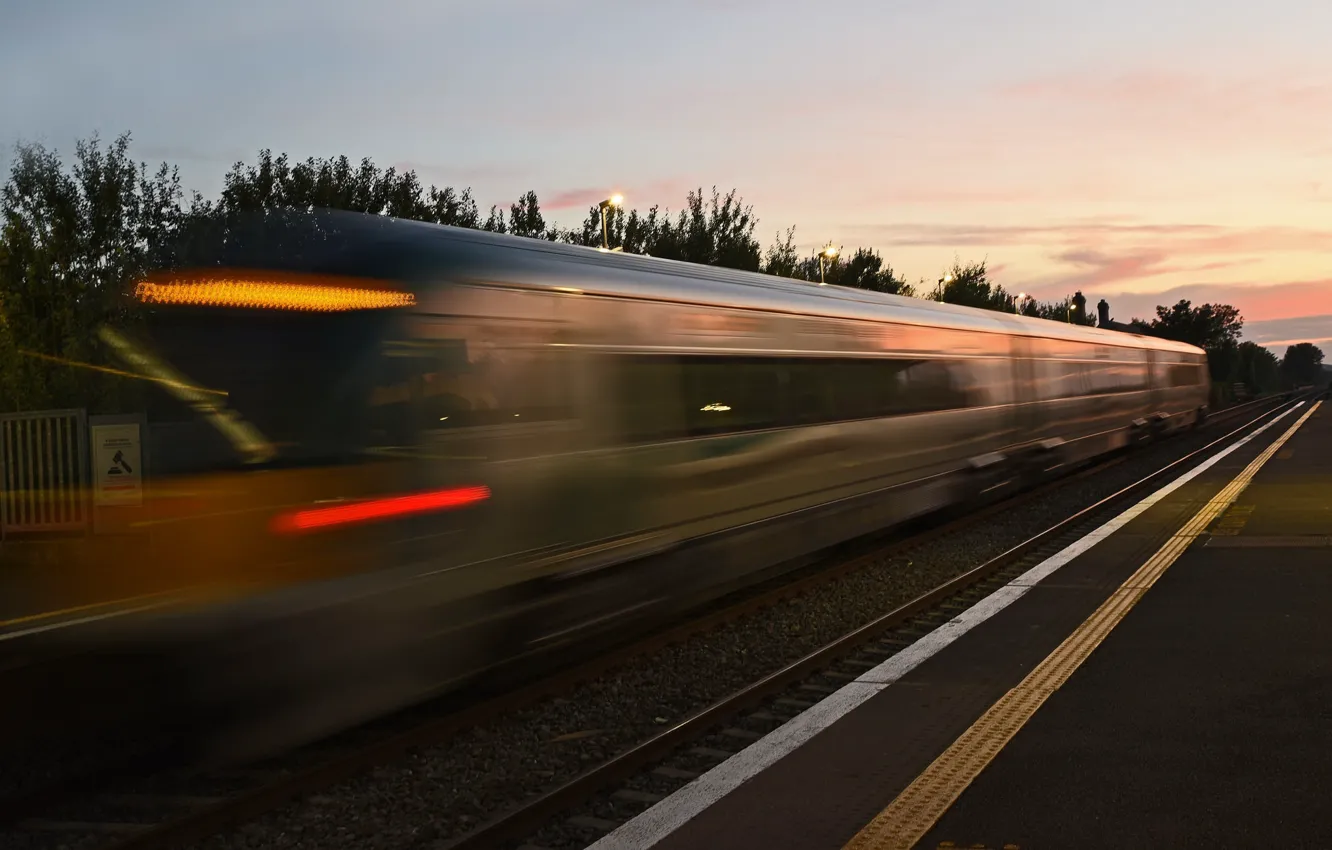Photo wallpaper movement, train, railroad