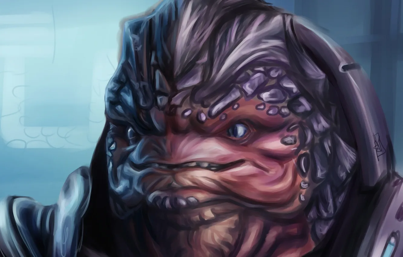 Photo wallpaper face, soldiers, mass effect, krogan, grunt