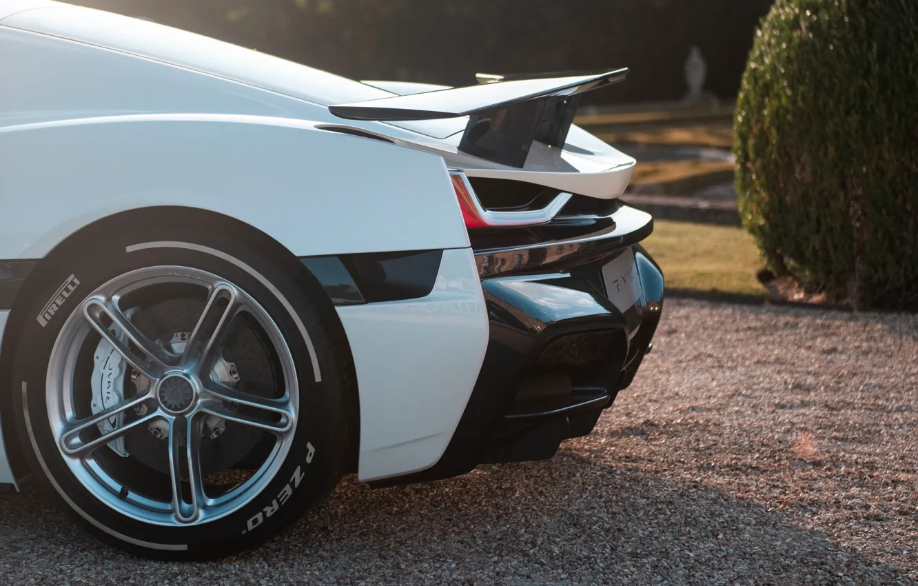 Photo wallpaper close-up, wheel, Rimac, Rear wing, Concept Two, Rimac C_Two