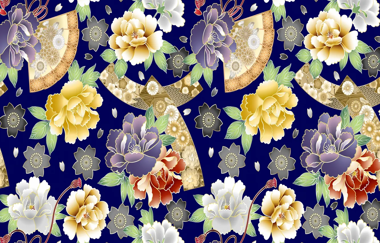 Photo wallpaper flowers, pattern, texture, ornament