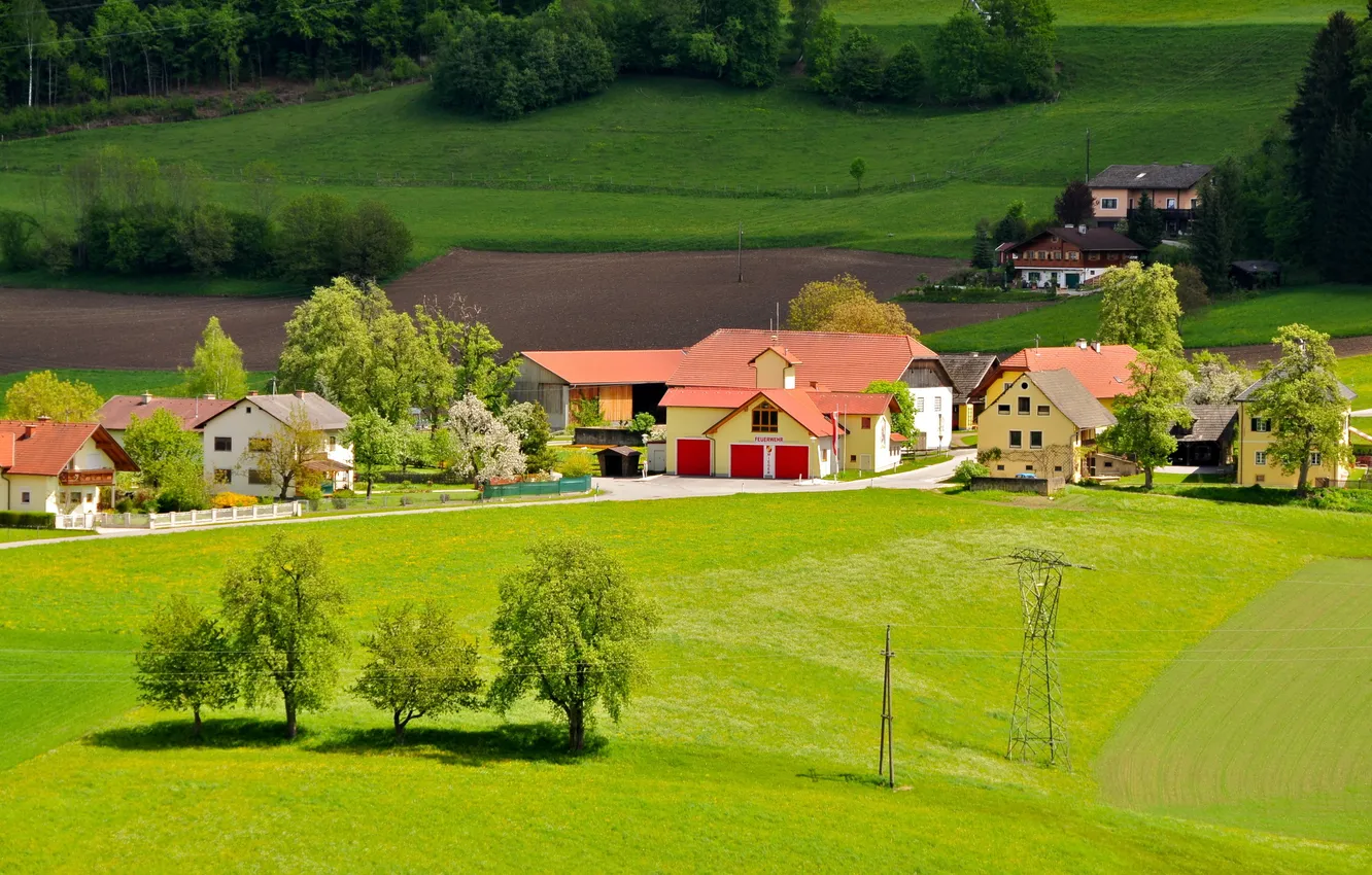 Photo wallpaper field, home, Austria, Austria