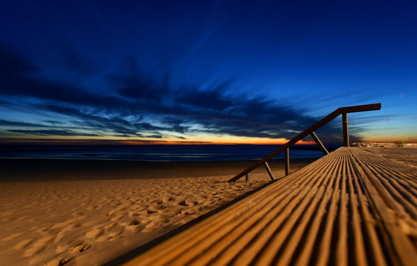 Photo wallpaper sand, sea, the sky, blue, nature
