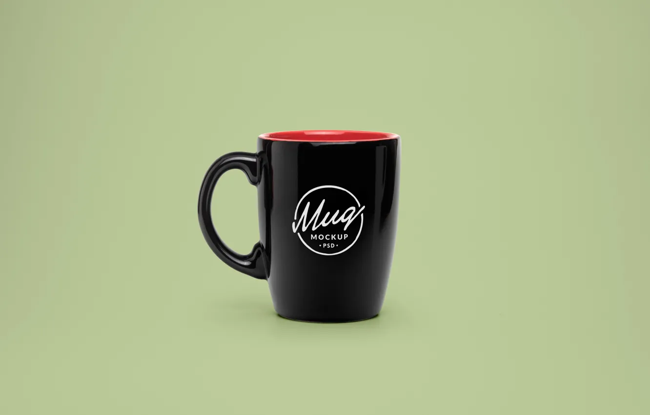 Photo wallpaper design, black, logo, Cup