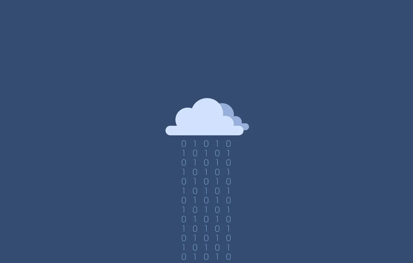 Photo wallpaper cloud, binary, Minimalism, 1.rain