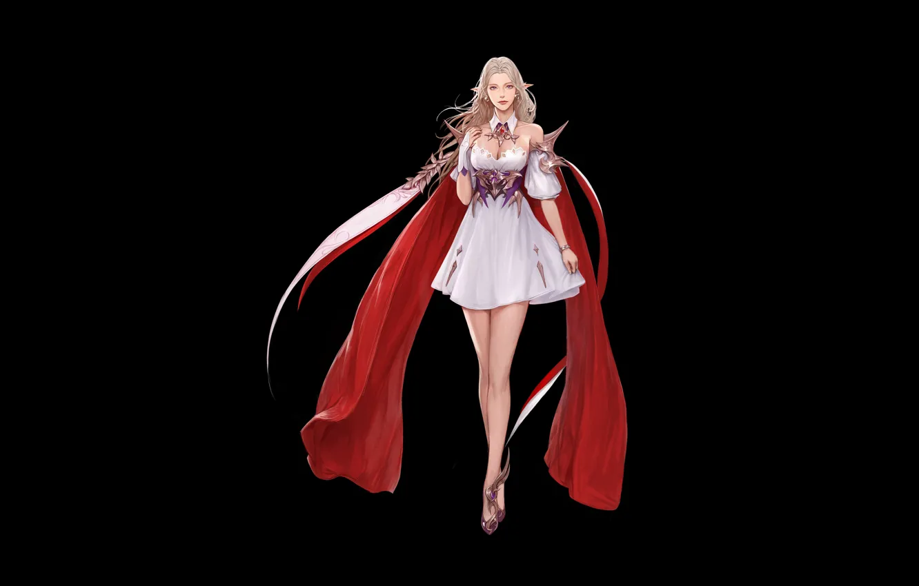 Photo wallpaper girl, fantasy, dress, style, art, background, figure, elf