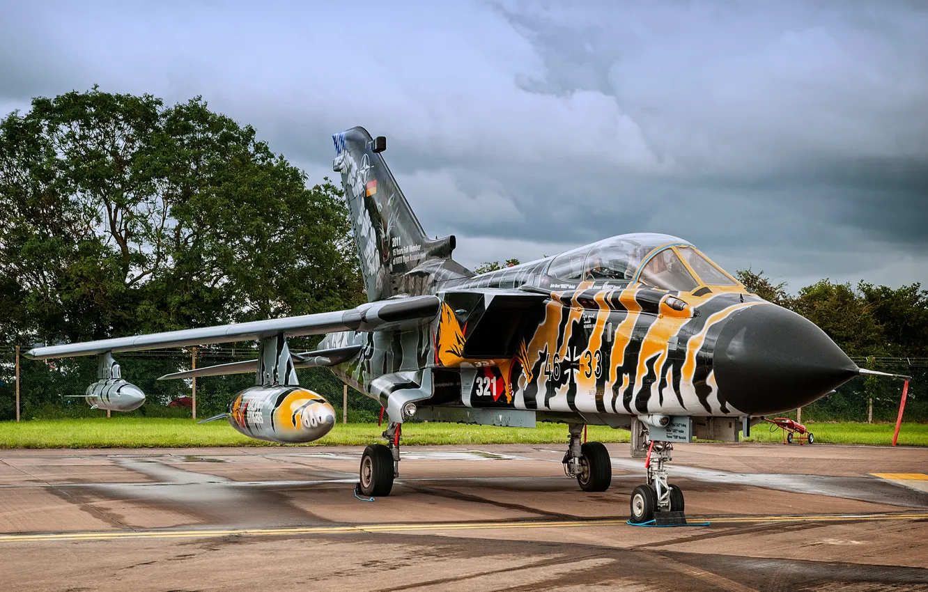 Photo wallpaper the sky, fighter, German, bomber, the airfield, Panavia Tornado