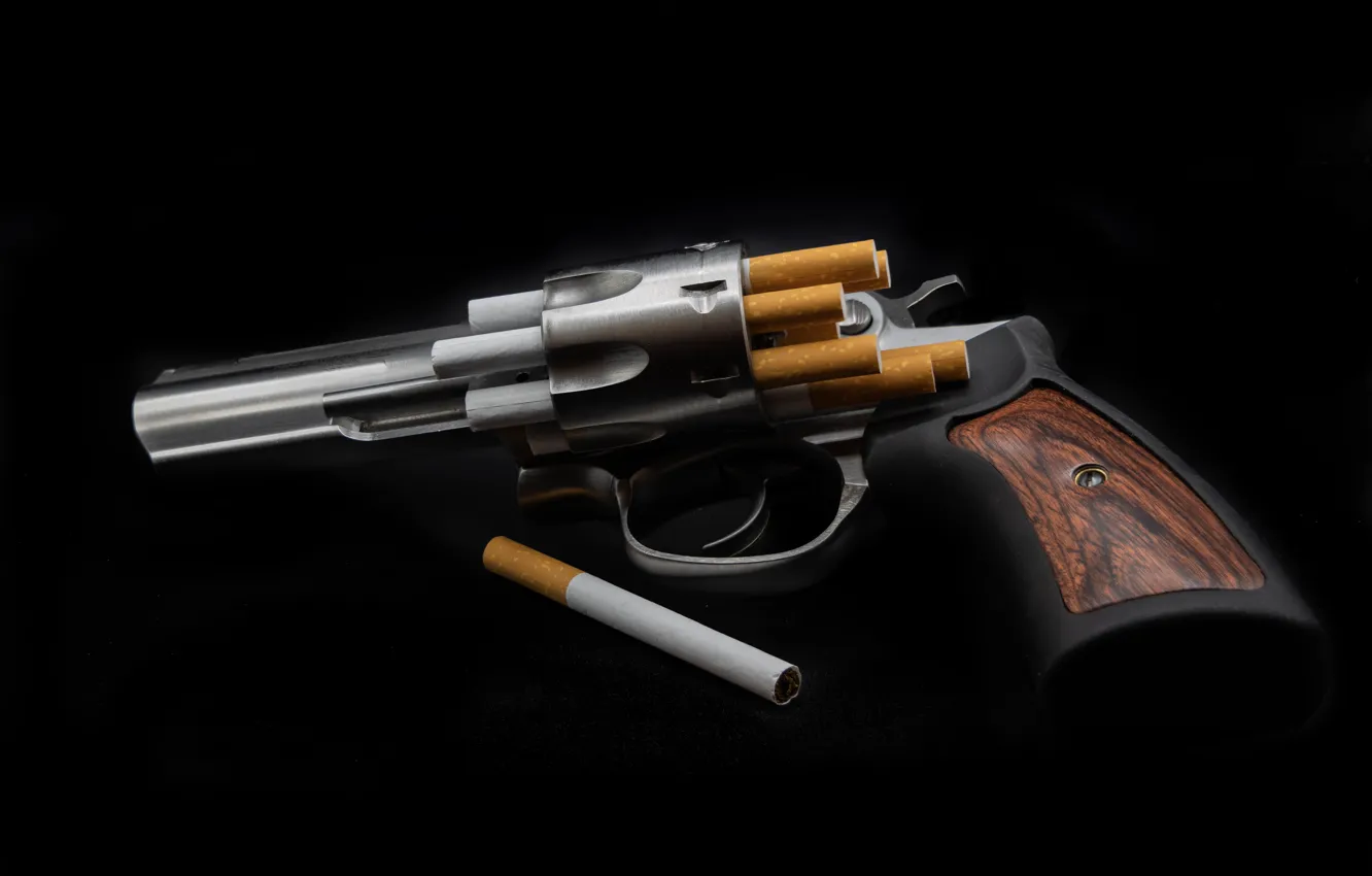 Photo wallpaper weapons, cigarette, revolver