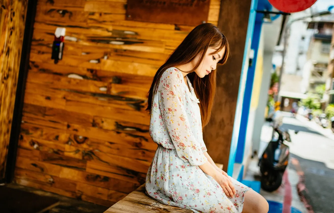 Photo wallpaper girl, pose, background