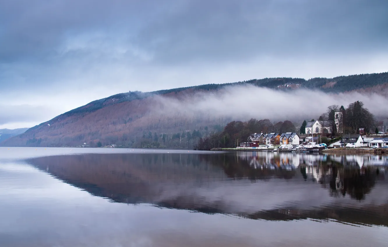 Photo wallpaper reflection, Scotland, lake Kenmore