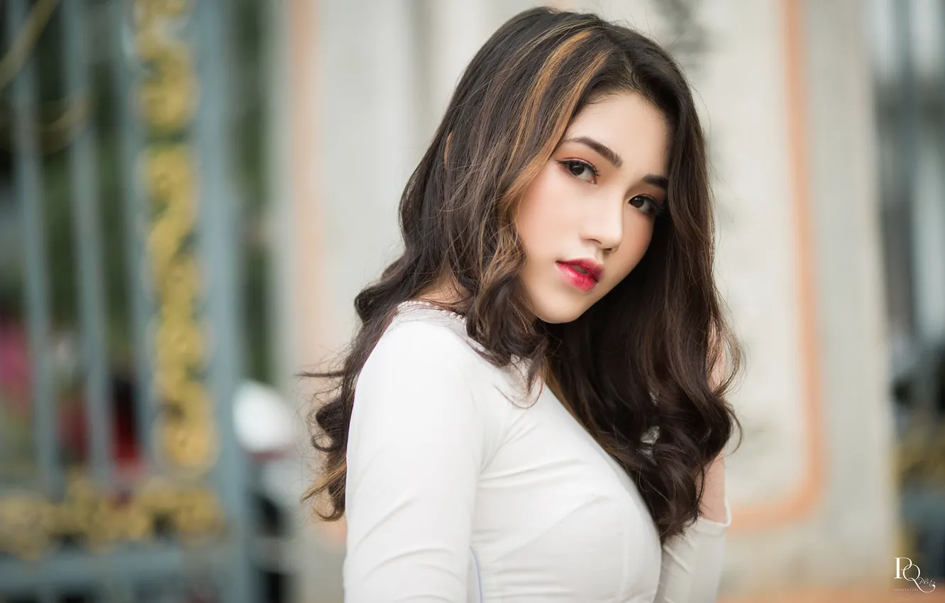 Photo wallpaper girl, woman, asian, cute