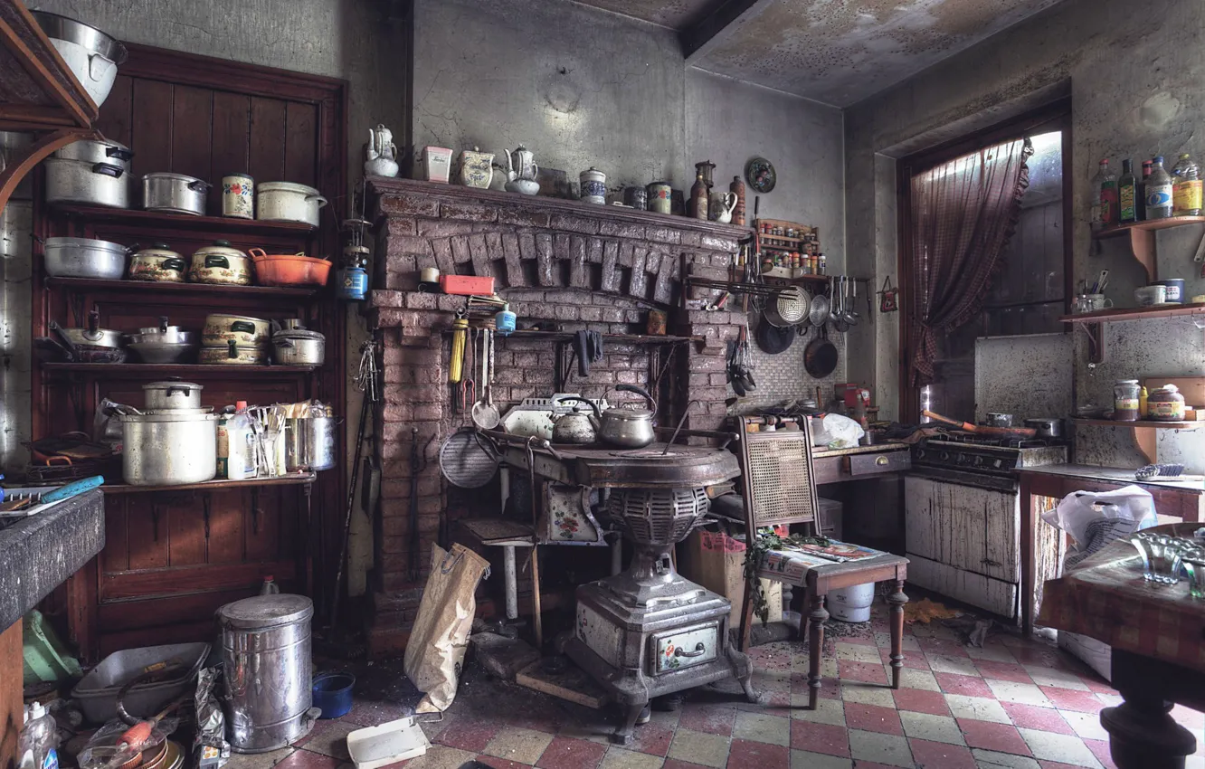 Photo wallpaper room, kitchen, dishes