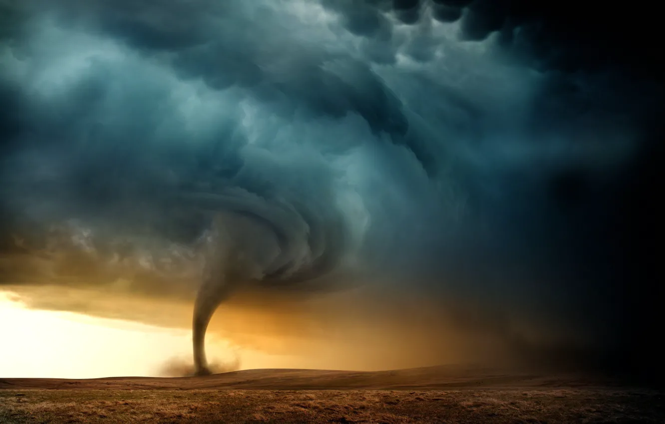 Photo wallpaper clouds, clouds, storm, the wind, tornado