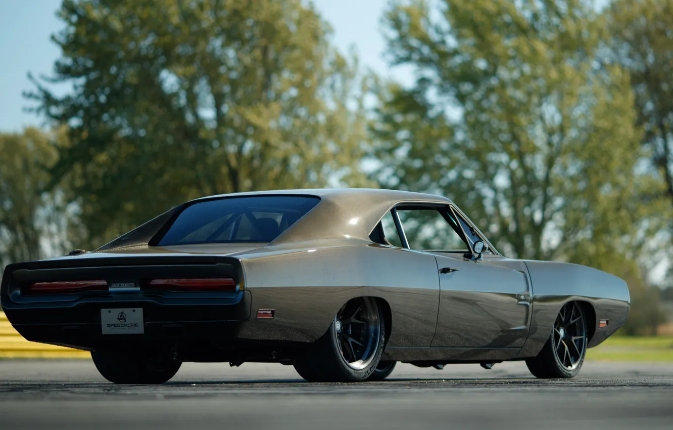 Photo wallpaper Tuning, Evolution, 1970, Dodge Charger, back, Muscle, Speedkore