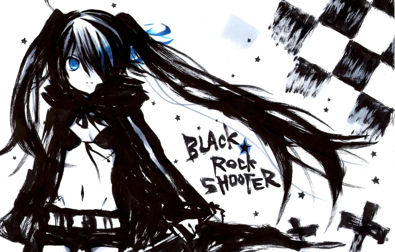 Photo wallpaper girl, anime, art, black rock shooter, insane black rock shooter, Mato KURO