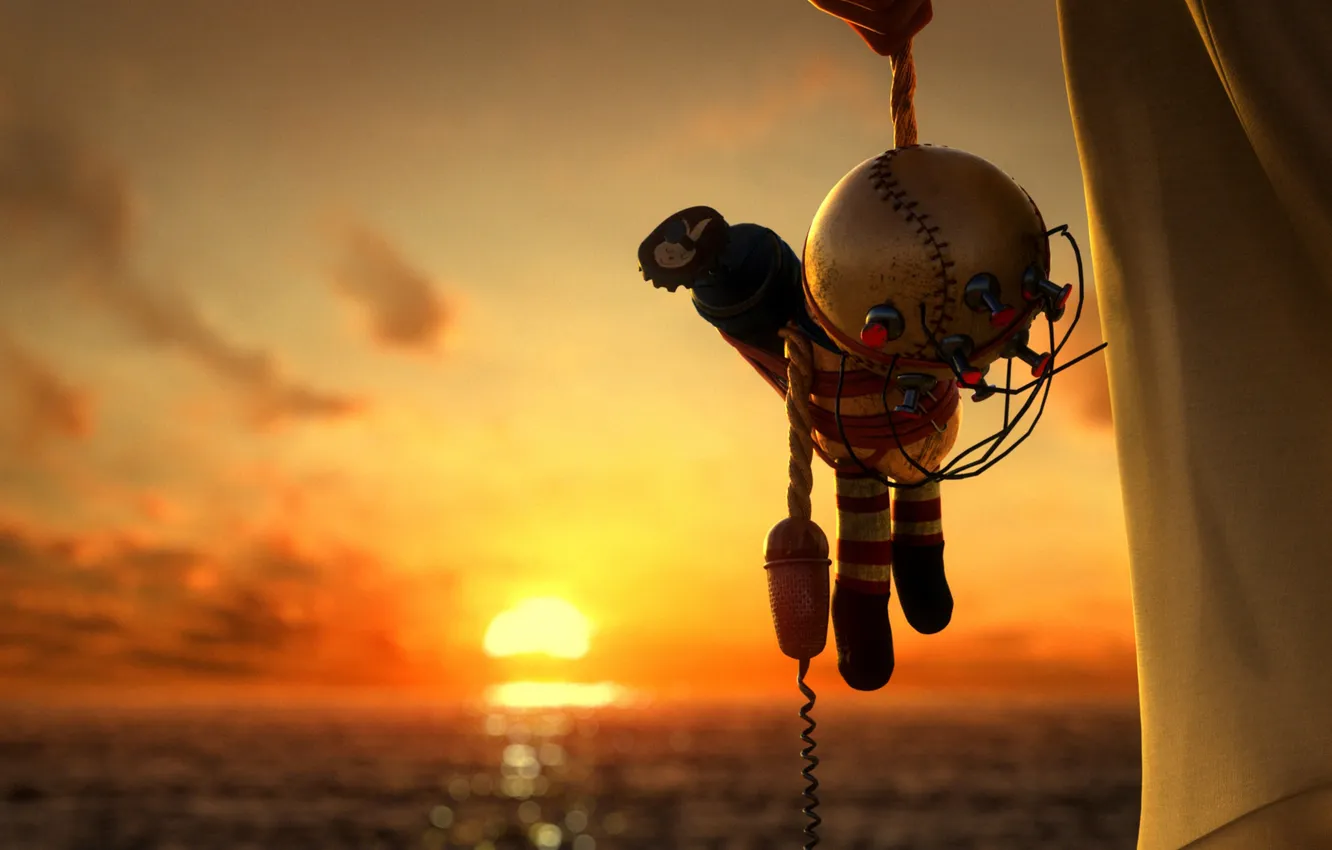 Photo wallpaper water, sunset, the ocean, toy, bioshock