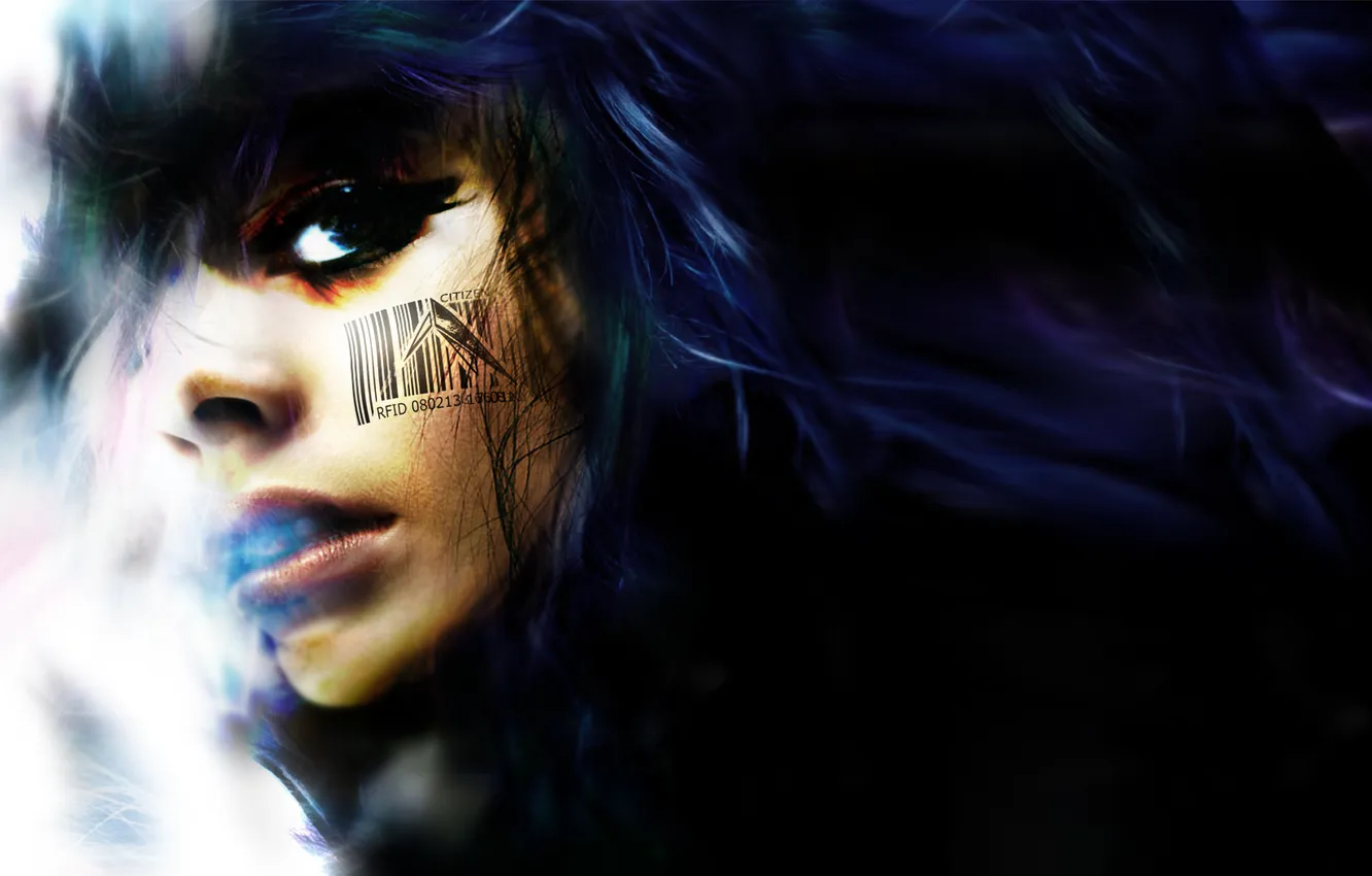 Photo wallpaper girl, face, style, photo, creative, treatment, brunette, art. picture