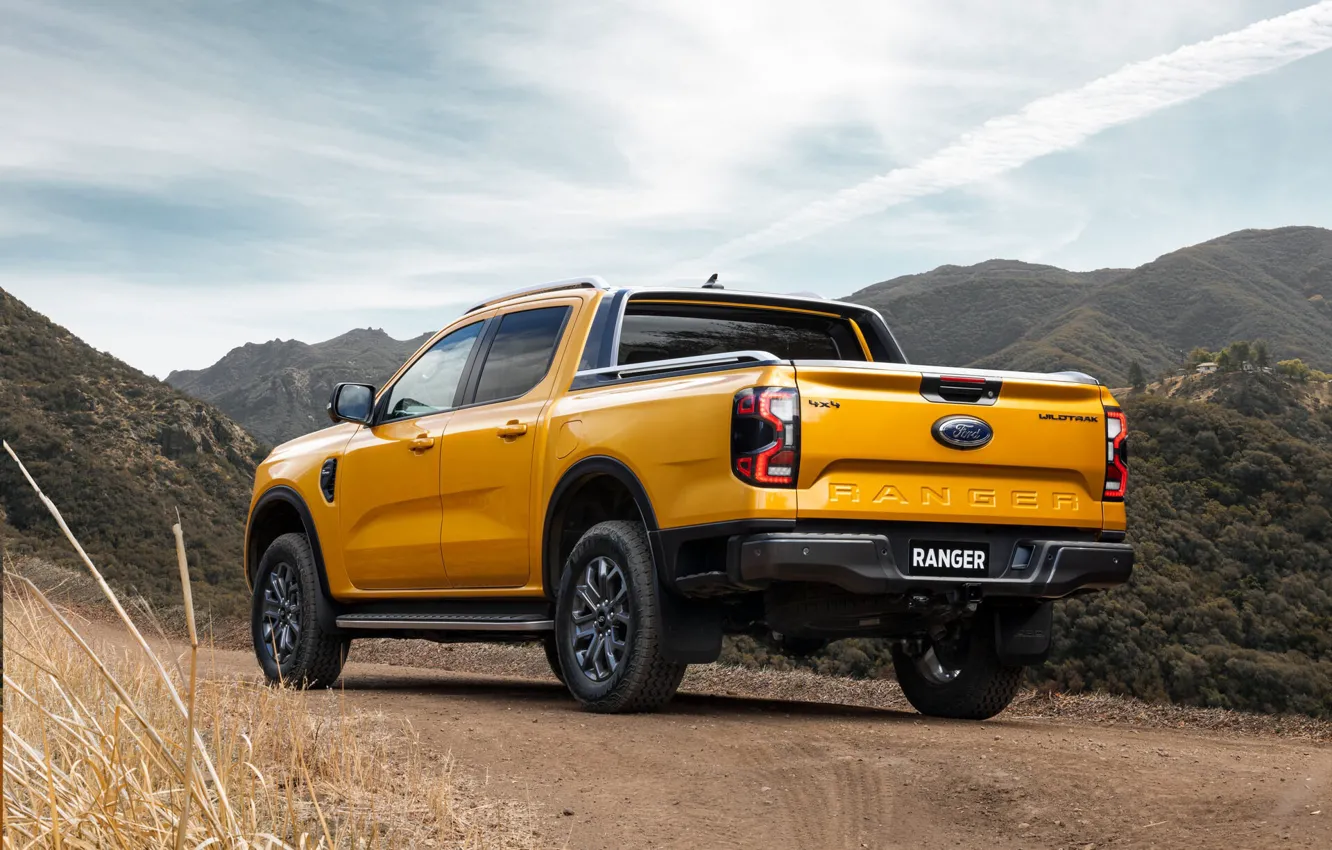 Photo wallpaper road, the sky, mountains, Ford, pickup, exterior, Ford Ranger