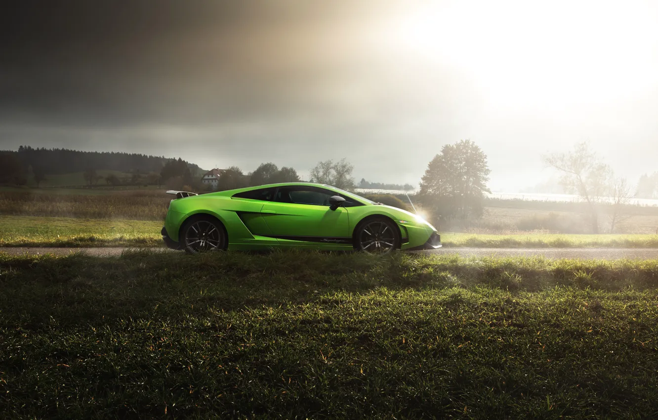 Photo wallpaper car, green, Lamborghini, Superleggera, Lamborghini Gallardo, Lamborghini Gallardo Superleggera