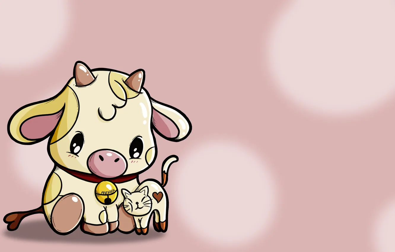 Photo wallpaper animals, art, cow