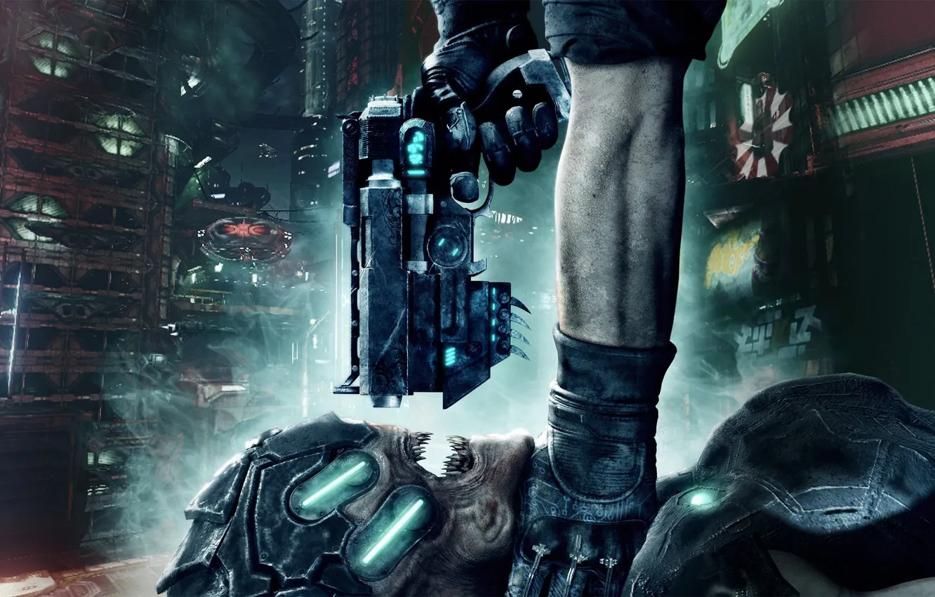 Photo wallpaper weapons, alien, gloves, Prey 2
