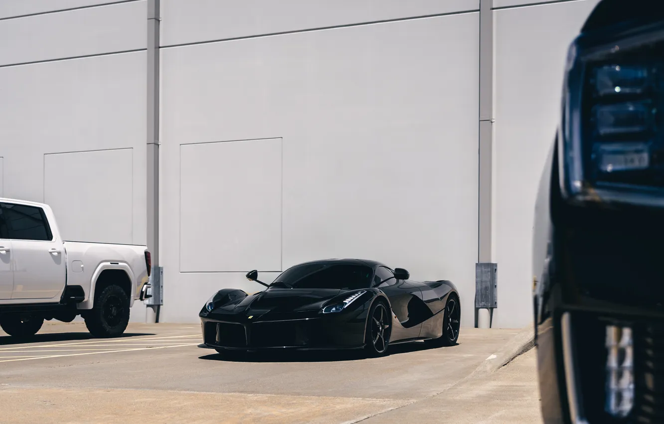 Photo wallpaper Ferrari, Cars, Black, LaFerrari