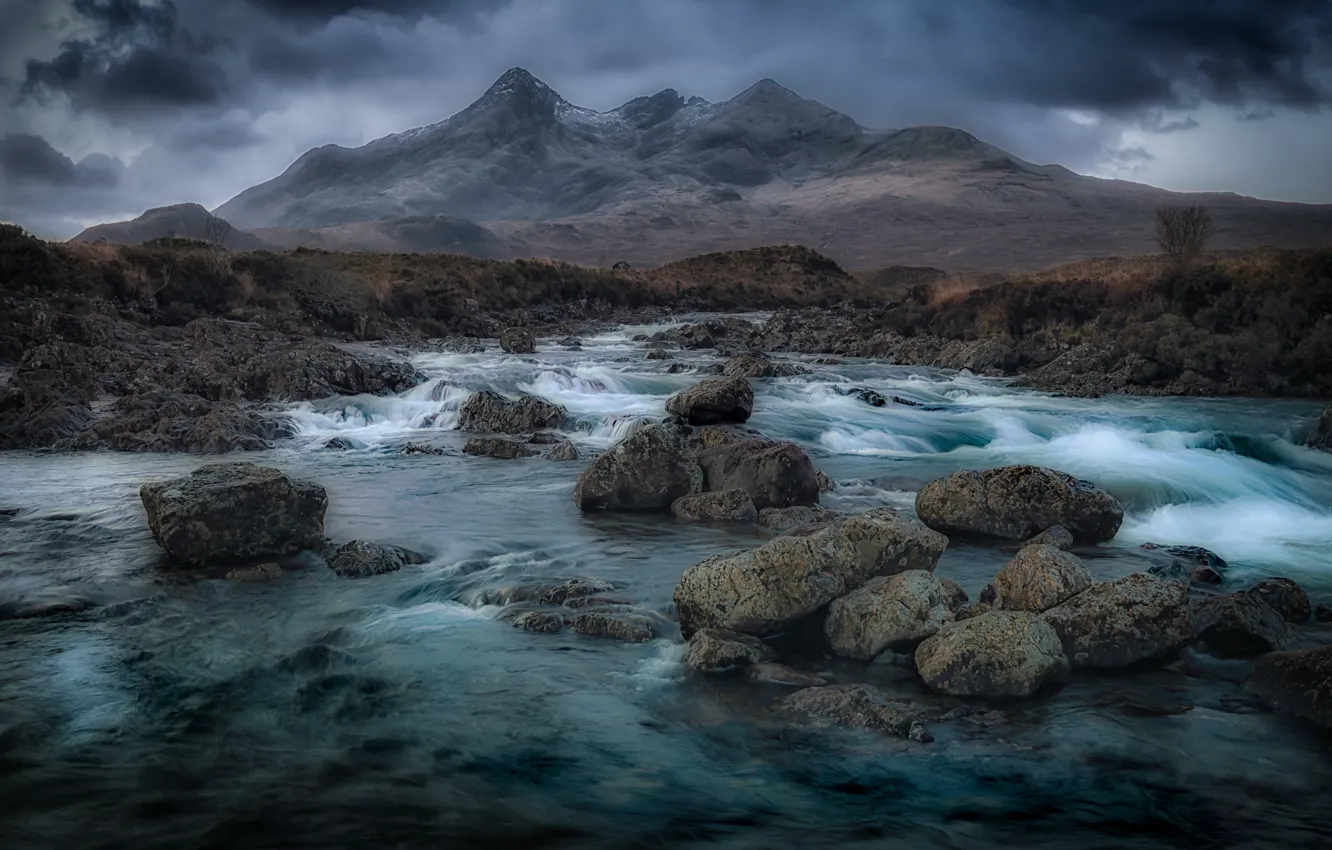 Photo wallpaper mountains, stones, Scotland