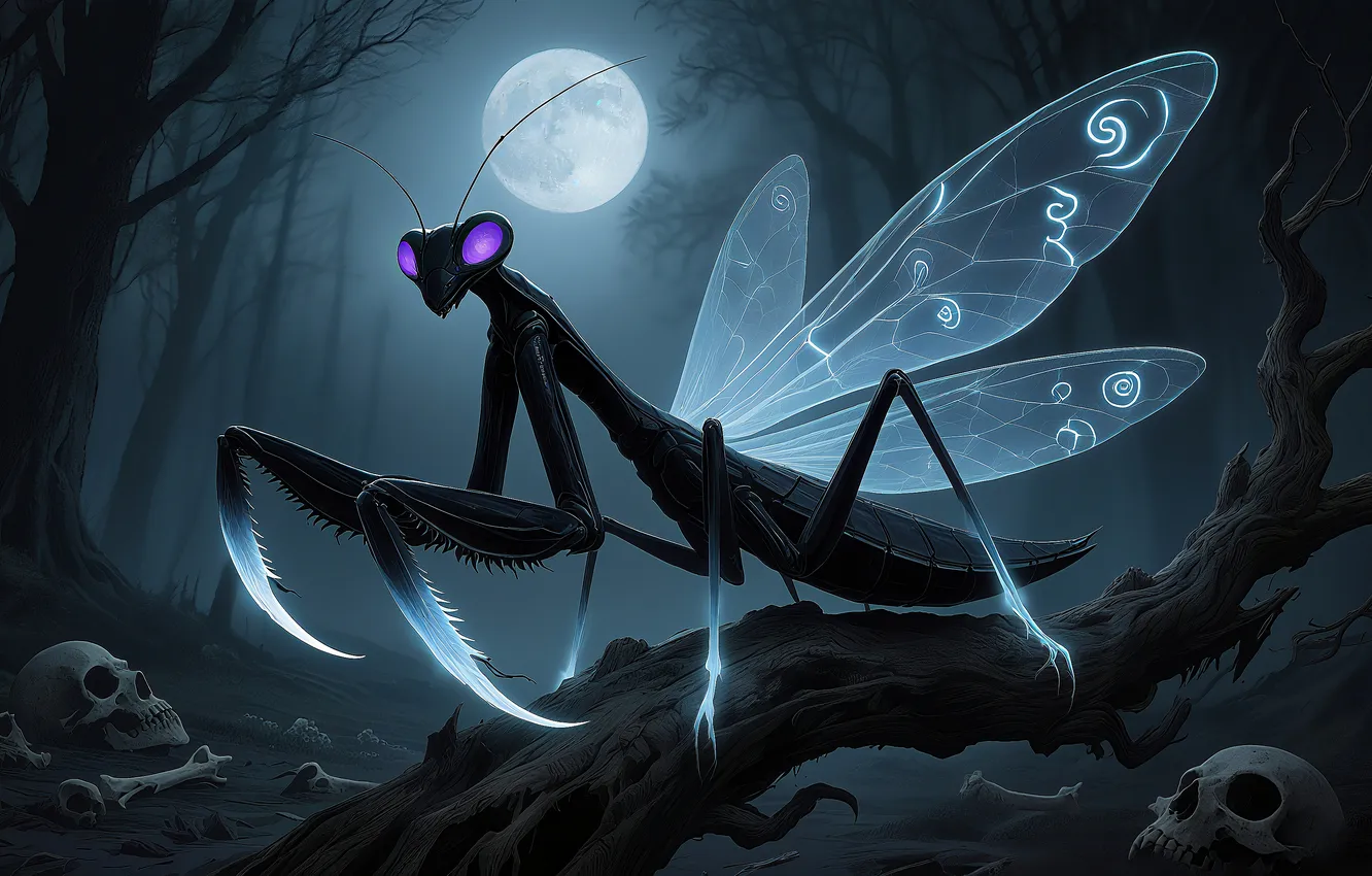 Photo wallpaper art, insect, Mantis