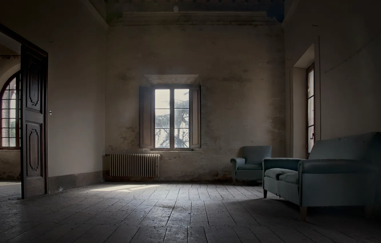 Photo wallpaper room, sofa, window
