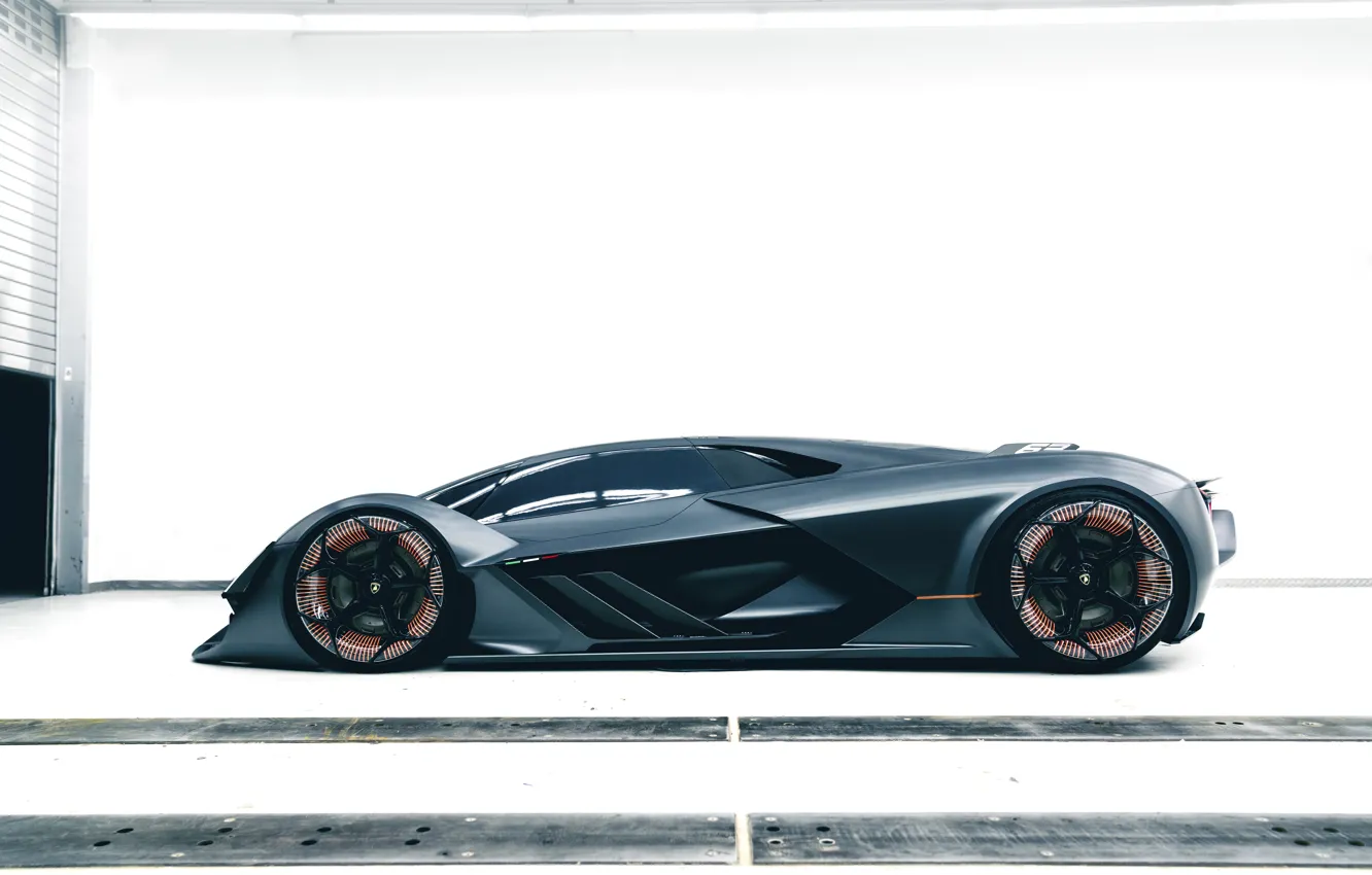 Photo wallpaper Lamborghini, side view, in profile, 2017, The Third Millennium Concept