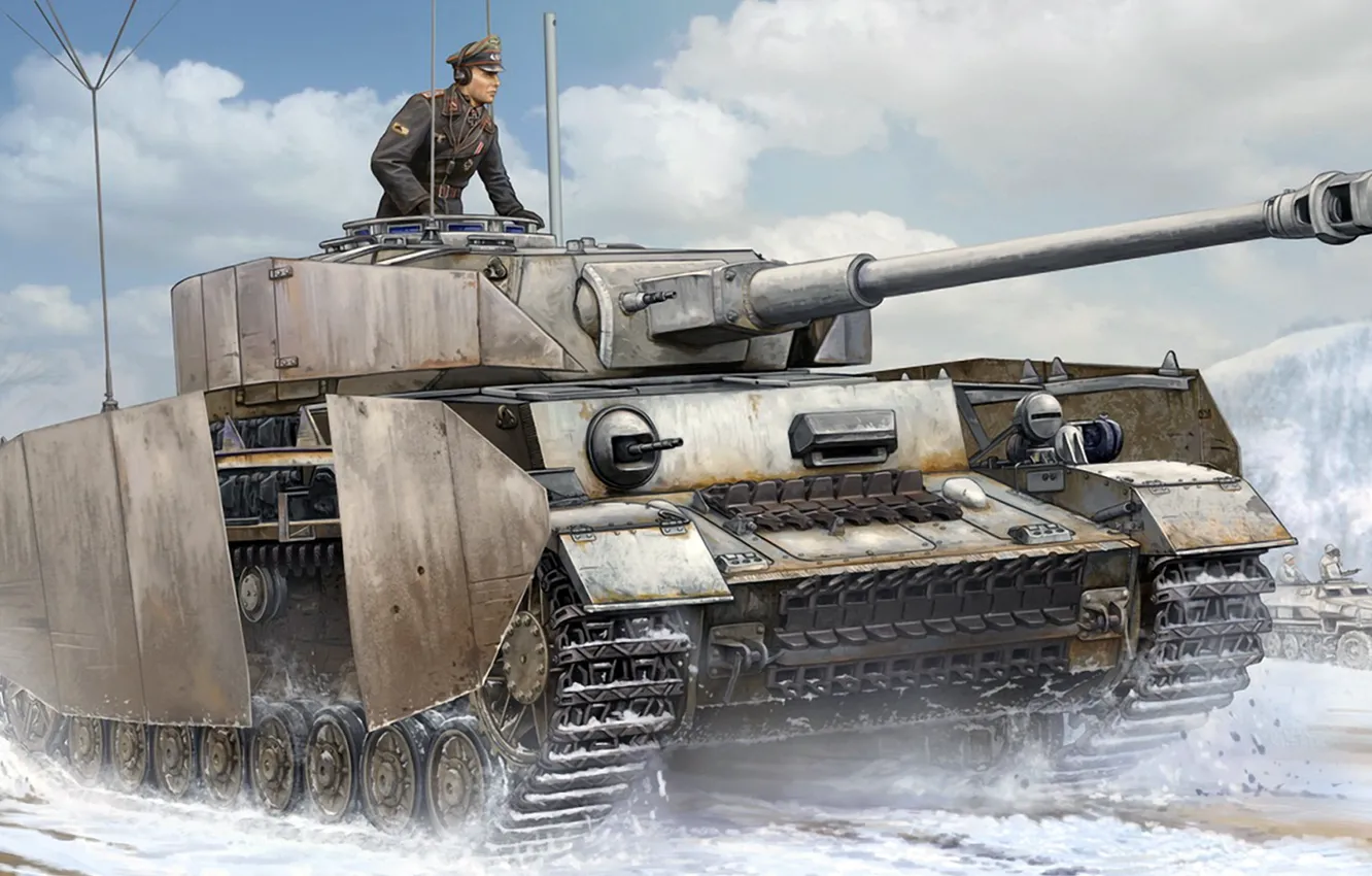 Photo wallpaper figure, Panzerkampfwagen IV, medium tank of the armored forces of the Wehrmacht, Pz.Kpfw IV Ausf …