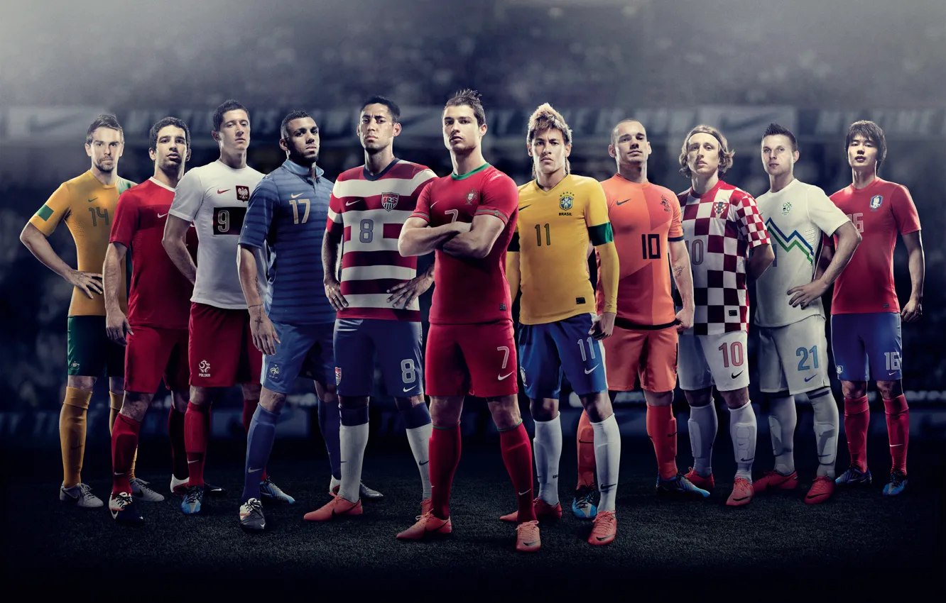 Photo wallpaper Nike, Ronaldo, Sneijder, Euro 2012, Neymar, Modric, Dempsey