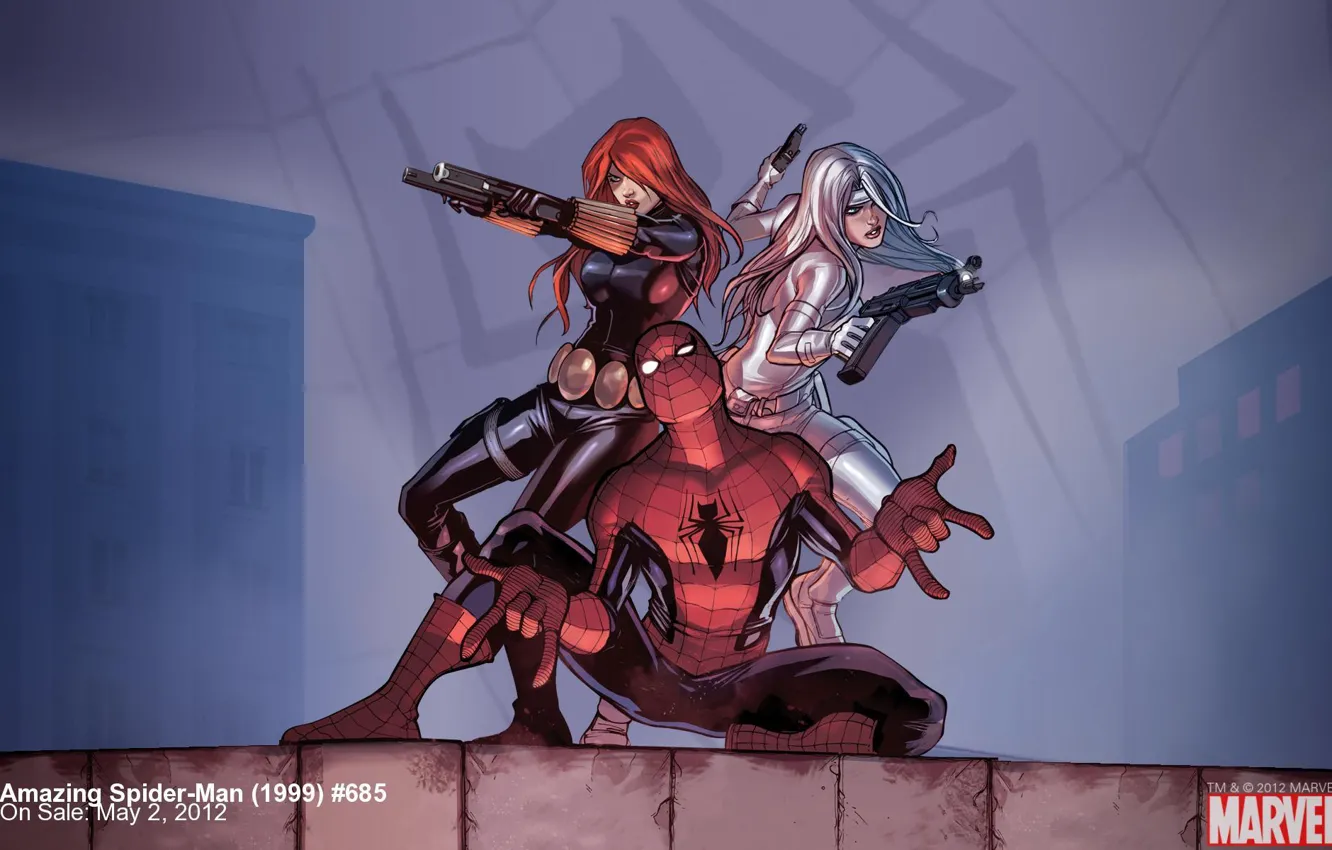 Photo wallpaper team, Marvel, comic, Spider-man, Black widow, The Amazing Spider-Man, Silver Sable
