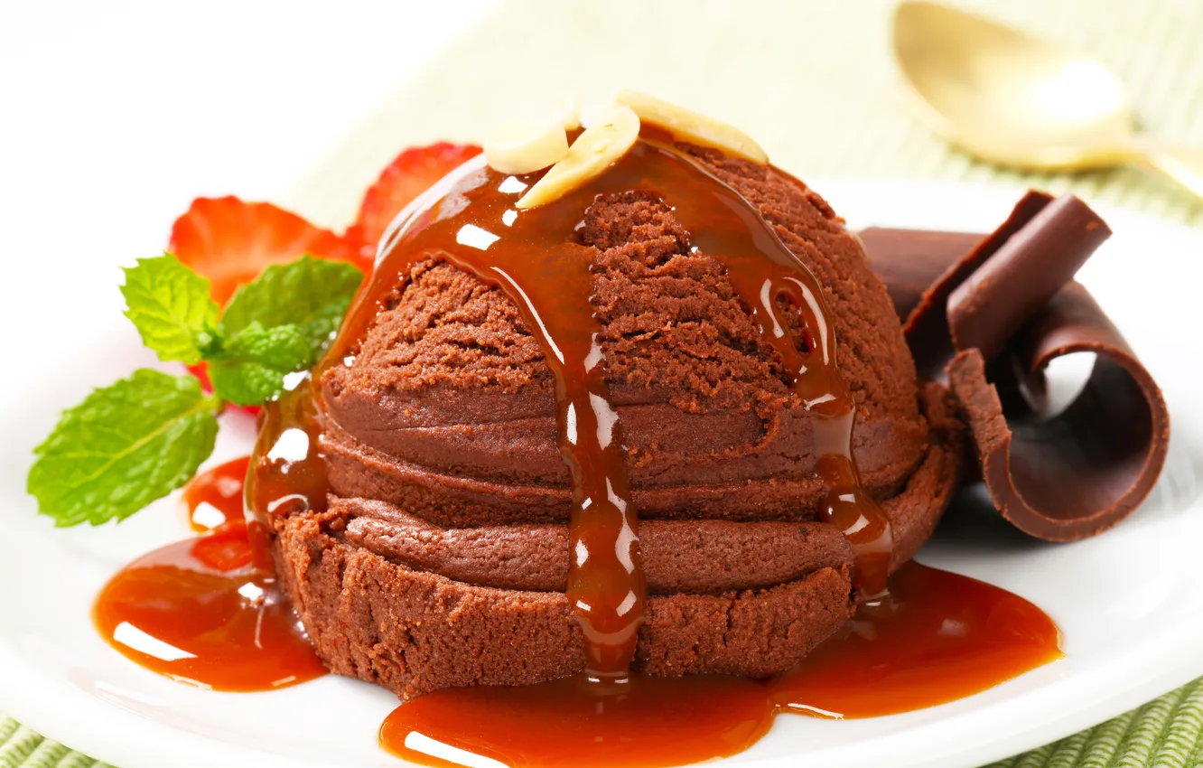 Photo wallpaper ice cream, dessert, chocolate, chocolate, dessert, treat, ice cream
