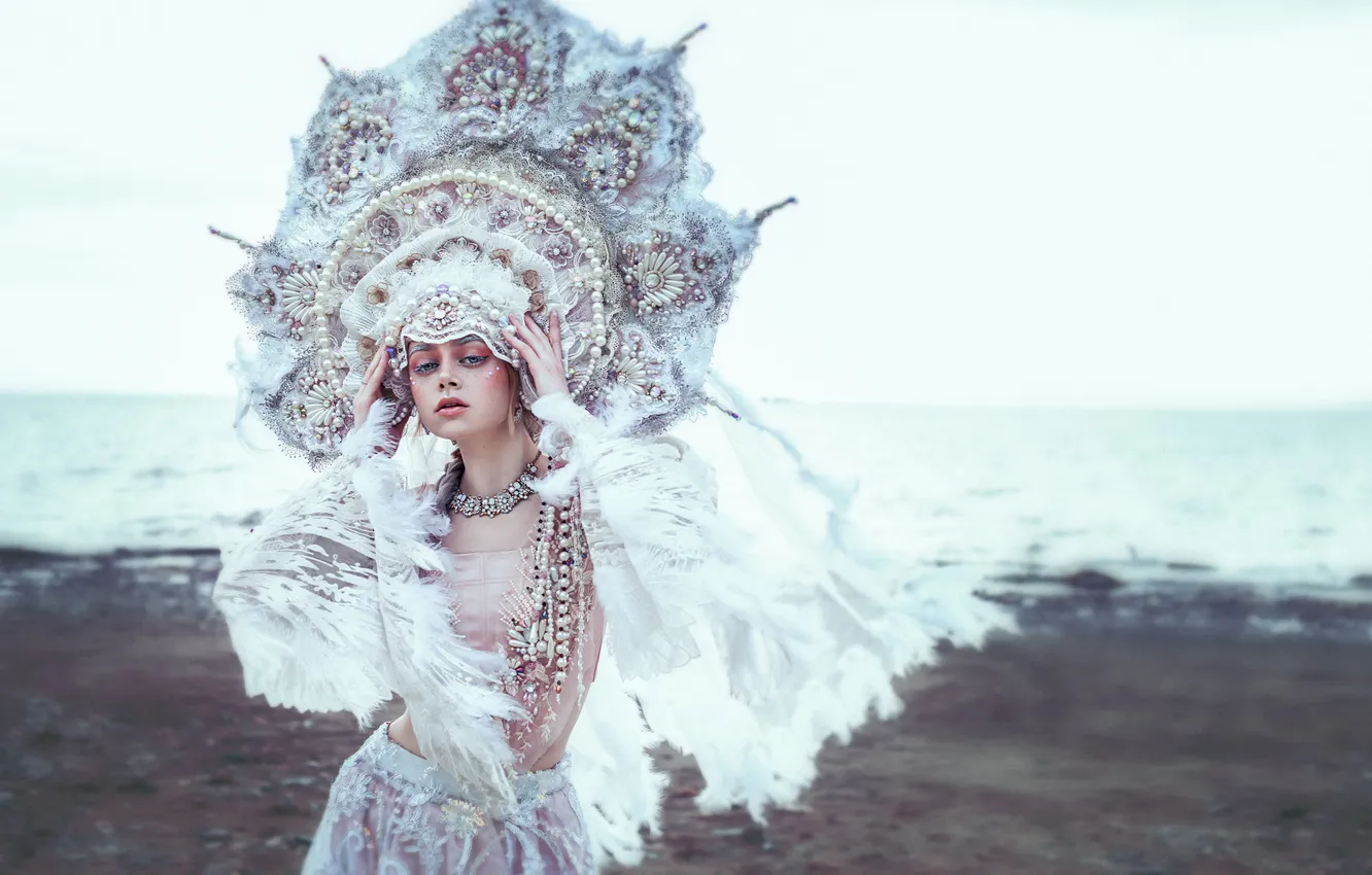 Photo wallpaper girl, decoration, style, outfit, kokoshnik, The Swan Princess, Eva Chaka, by Irina Martynova