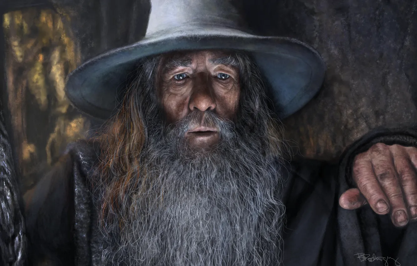 Photo wallpaper Gandalf, portrait, The Hobbitt